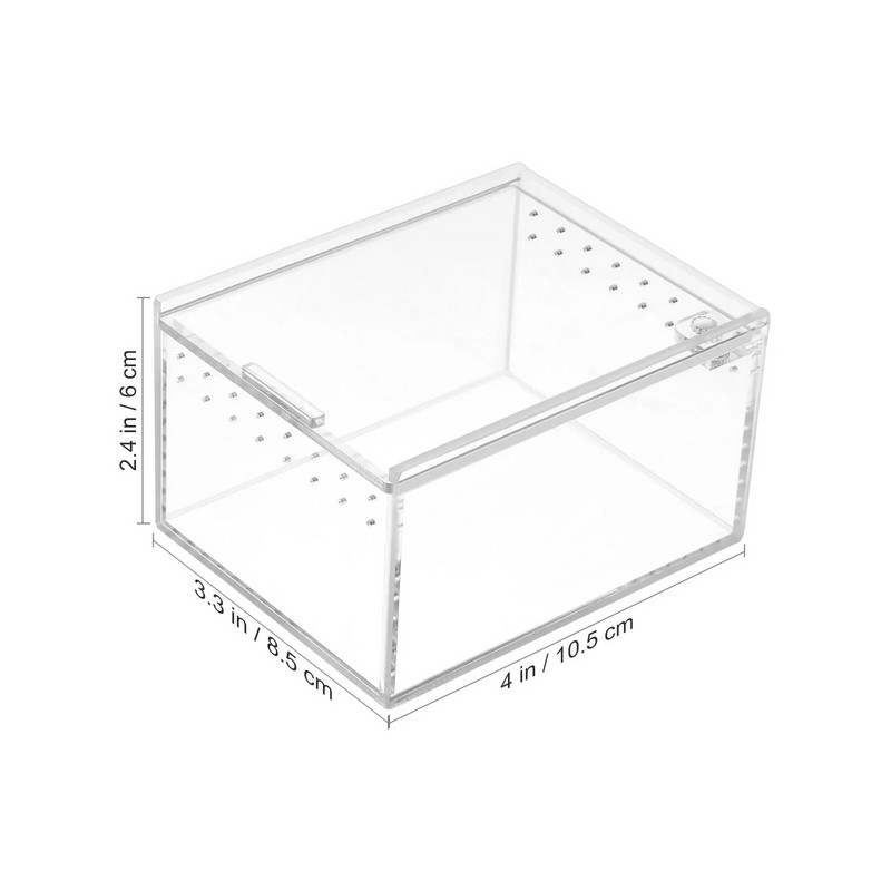 1Pc Reptile Box Breeding Tank Feeding Forterrarium Διάφανο περίβλημα θήκης κοντέινερ Κρίκετ Isolated Crab Tarantula Habitat