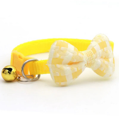 Pet Bowknot Coller reguleeritav väikestele koertele kassidele kaelakee kellukesega ühevärviline nailonist lindiga kaelarihm turvaline lemmiklooma kaelarihm