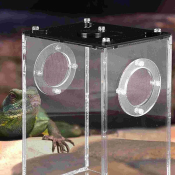 Κουτί τροφοδοσίας ερπετών Οικιακό κλουβί φιδιών ακρυλικό προμήθειες για κατοικίδια Μικρά γυάλινα δοχεία Terrarium