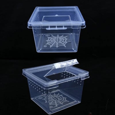 1pcs Feeding Box Reptile Cage Hatching Container Rearing Tank for Lizards Terrarium Tortoise Spider Beetle Insect House