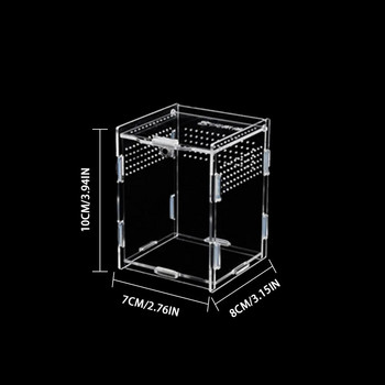 7X8X10CM Διαφανές κουτί αναπαραγωγής ερπετών Ακρυλικό κουτί τροφοδοσίας 360 μοιρών υψηλών διαφανών μαγνητικό τεράριο αναρρίχησης για κατοικίδια