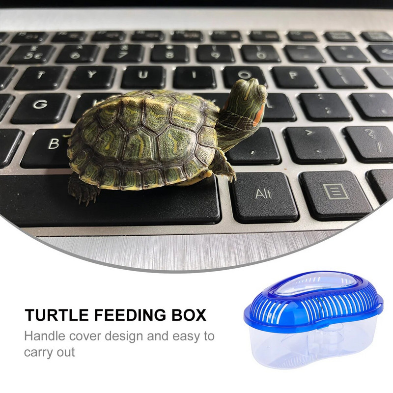 Akvarij za kornjače, spremnik za kornjače Spremnik za kornjače s platformom za sušenje Terarij za reptile Mali spremnik za kornjače s poklopcem i ručkom