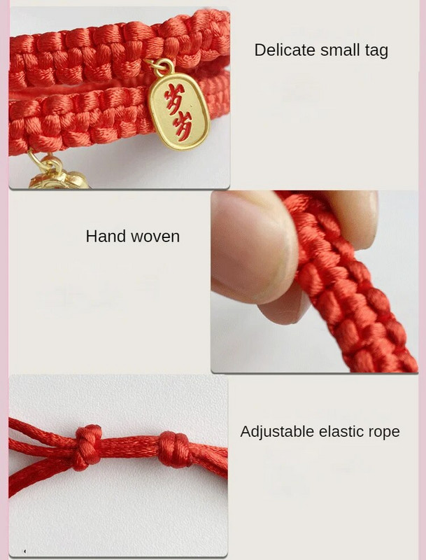 Slatka ogrlica s mačkom Crveno uže Pletena ogrlica Podesiva tradicionalna Lucky Bless oznaka tkane ogrlice za mačiće Kućni ljubimci Psi psi Ogrlica