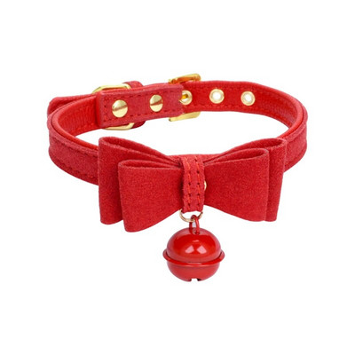 Bowknot kassi kaelarihm PU nahast kellad kaelakee reguleeritav väikese koera kutsika kassipoega kaelarihmad lemmikloomade tarvikud