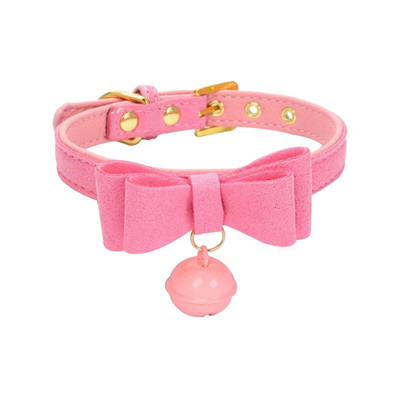 Bowknot kassi kaelarihm PU nahast kellad kaelakee reguleeritav väikese koera kutsika kassipoega kaelarihmad lemmikloomade tarvikud