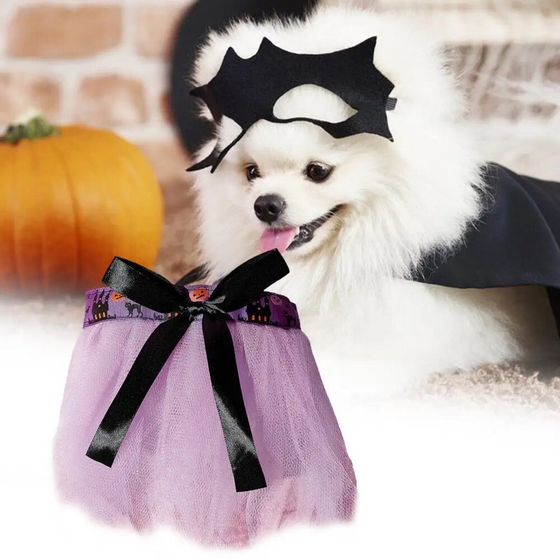 Ρούχα για κατοικίδια Σχεδιασμός με φιόγκους κόμπους Διακοσμητικό νήμα δίχτυ Καλοκαιρινή φούστα τούλι για σκύλους για κατοικίδια Φόρεμα για κατοικίδια