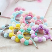 Λούτρινο σφαιρικό σφαιρίδιο Χαριτωμένο κολάρο γάτας υφαντό μωβ γλυκό κολιέ για κατοικίδια μαντίλι γατούλα Αξεσουάρ για κουτάβι Λουράκι για λαιμό για κουτάβι Yorkie Chihuahua