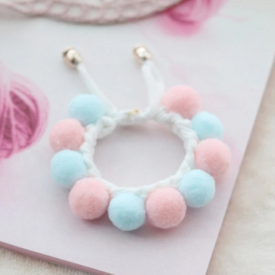 Λούτρινο σφαιρικό σφαιρίδιο Χαριτωμένο κολάρο γάτας υφαντό μωβ γλυκό κολιέ για κατοικίδια μαντίλι γατούλα Αξεσουάρ για κουτάβι Λουράκι για λαιμό για κουτάβι Yorkie Chihuahua