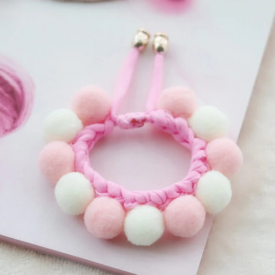 Λούτρινο σφαιρικό σφαιρίδιο Χαριτωμένο κολάρο γάτας υφαντό μωβ γλυκό κολιέ για κατοικίδια μαντίλι γατούλα Αξεσουάρ για κουτάβι Λουράκι για λαιμό για κουτάβι Yorkie Chihuahua