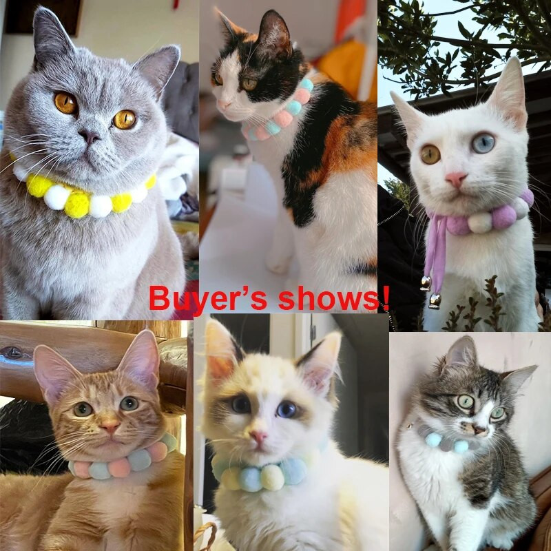 Λούτρινο σφαιρικό σφαιρίδιο Χαριτωμένο κολάρο γάτας υφαντό μωβ γλυκό κολιέ για κατοικίδια μαντίλι γατούλα Αξεσουάρ για κουτάβι Λουράκι για λαιμό για κουτάβι Yorkie Chihuahua