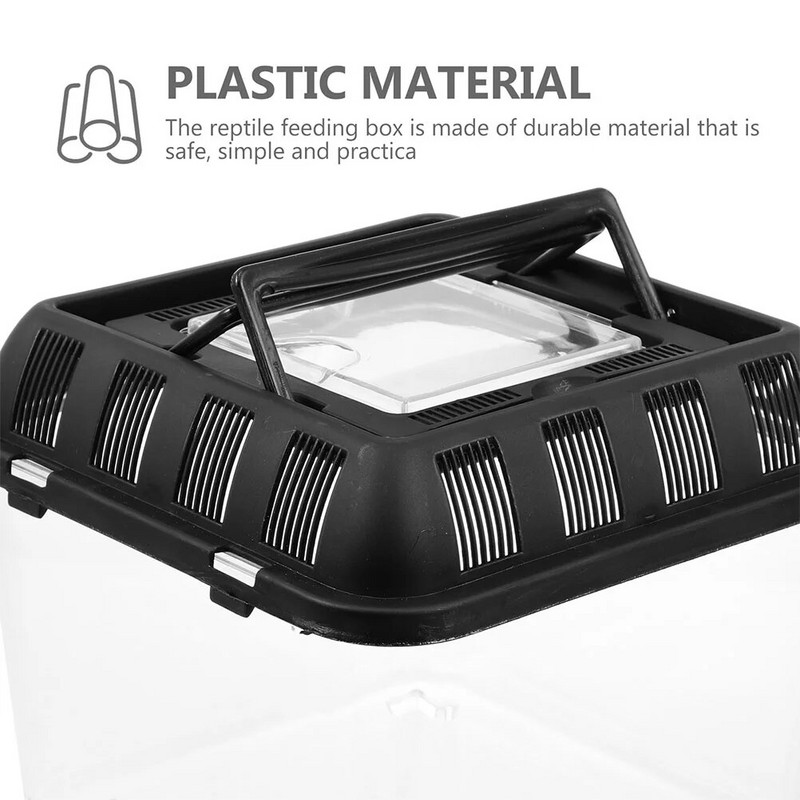 Gyvūnų mažų naminių gyvūnėlių veisimo dėžė, skirta vėžlių bakui, plastikinio konteinerio narvelio ekranas Skaidri roplių buveinė