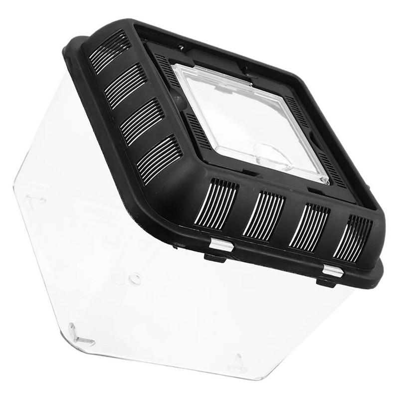 Gyvūnų mažų naminių gyvūnėlių veisimo dėžė, skirta vėžlių bakui, plastikinio konteinerio narvelio ekranas Skaidri roplių buveinė