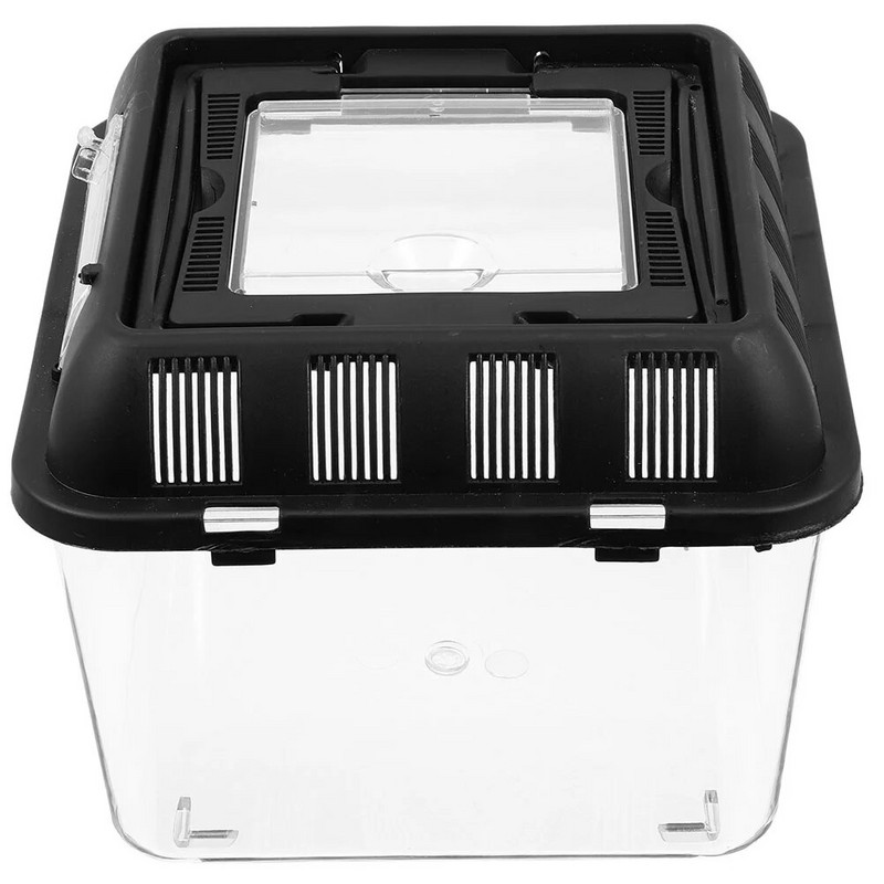 Gyvūnų mažų naminių gyvūnėlių veisimo dėžė, skirta vėžlių bakui, plastikinio konteinerio narvelio ekranas Skaidri roplių buveinė