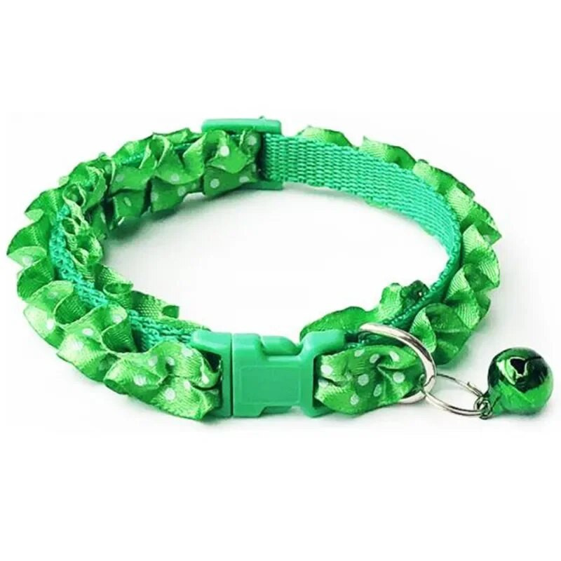 Χαριτωμένο δαντέλα Γλυκό κολιέ για κατοικίδια Κολιέ για σκύλους γάτας με μενταγιόν κουδούνι Ρυθμιζόμενο μικρό μεσαίο σκυλί Προμήθειες για κουτάβι Πόρπη ασφαλείας