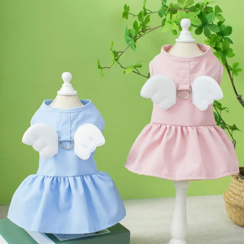 Nyári kutyaruha Szemet gyönyörködtető, légáteresztő dekoratív nyári kisállat kölyökkutya angyalszárny ruha kisállat ruha kisállat kellékek