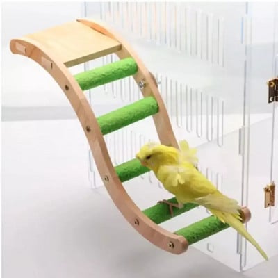 Pet Interactive Parrot Toy Colorful Ladder Wood Birds Ladder for Hamster Cage Funny Grinding Sticks Climbing Toy BirdAccessories