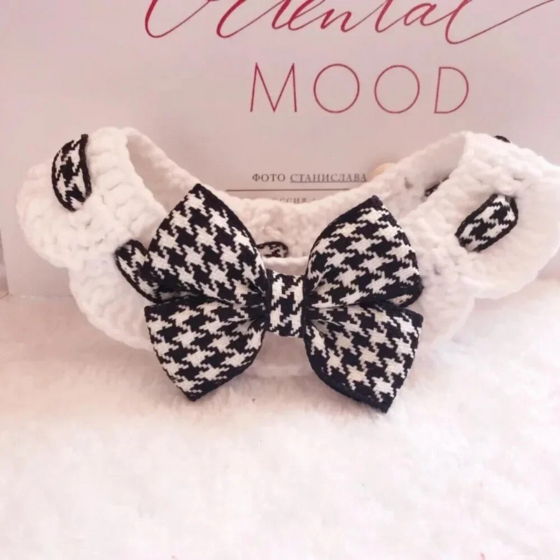 Ziemassvētku mājdzīvnieku vilnas trikotāžas priekšautiņš siekalu dvielis kaķa šalle apkakle Bandana Flower Bell mājdzīvnieku kaklarotas aksesuāri аксесуары для собак