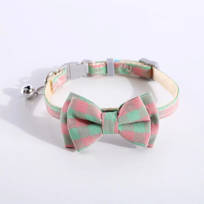 Κολάρα γάτας Breakaway με χαριτωμένο καμπάνα με φιόγκο，Ρυθμιζόμενο καρό γιακά γατάκι με αφαιρούμενο κολάρο γάτας παπιγιόν για γατάκια γατάκια