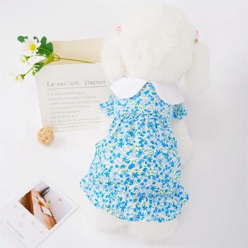 Slatka cvjetna haljina za pse Ljetna odjeća za štene Suknja za princeze za pse Mekana haljina za mačke Suknja za kućne ljubimce Mačiće Odjeća za pse čivave