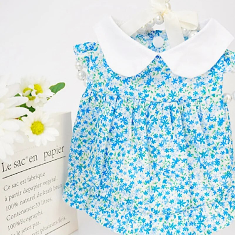 Slatka cvjetna haljina za pse Ljetna odjeća za štene Suknja za princeze za pse Mekana haljina za mačke Suknja za kućne ljubimce Mačiće Odjeća za pse čivave