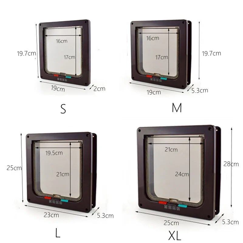 Drošības slēdzenes atloka durvis suņiem kaķiem kaķēns ABS plastmasas mazo mājdzīvnieku vārtu komplekts kaķu suņiem atloku durvis suņu kaķu aksesuāri