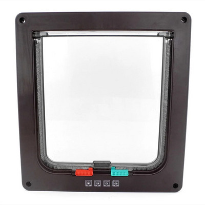 Viedās mājdzīvnieku durvis, četrvirzienu bloķēšanas drošības slēdzene ABS plastmasas suņu kaķu atloka durvis, vadāmas, virziena slēdža durvis, mazo mājdzīvnieku piederumi