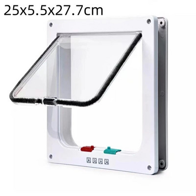 Kaķa atloka durvis sunim Kaķa kaķa kucēna drošības vārti Mazie mājdzīvnieku piederumi ABS plastmasas kaķēns ar četrvirzienu slēdzeni drošības atloku durvju suns