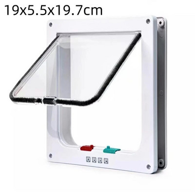 Kaķa atloka durvis sunim Kaķa kaķa kucēna drošības vārti Mazie mājdzīvnieku piederumi ABS plastmasas kaķēns ar četrvirzienu slēdzeni drošības atloku durvju suns