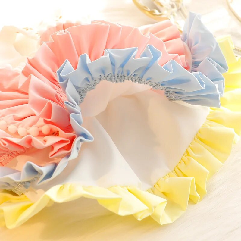 Ρούχα σκύλου άνοιξη και καλοκαίρι λεπτή γάτα πριγκίπισσα πολύχρωμη γλυκιά πολυεπίπεδη Lolita μικρό σκυλί Teddy κατοικίδιο