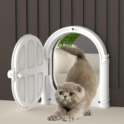 Interior Cat Door Large No-Flap Pet Privacy Door 7.08 x 9.44 Inches For Cats Up To 20 Lbs No Training Needed