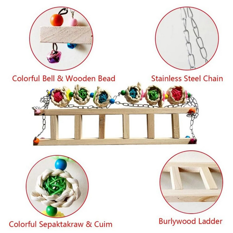 Putnu būrīšu statīvs Radošs Papagaiļi Rotaļlietas Vistas Šūpoles Mājdzīvnieku Rotaļlietu Šūpoles Statīvs Papagailis Būris tilta Kāpnes Putnu Aksesuāri