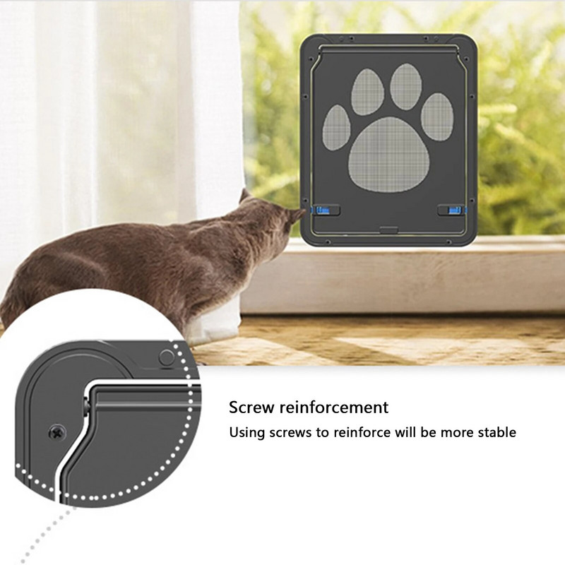 Kisállat ajtó Új széf zárható mágneses képernyő kültéri kutyák macskák ablak kapu ház szabadon belépés divat szép kert Könnyű telepítés