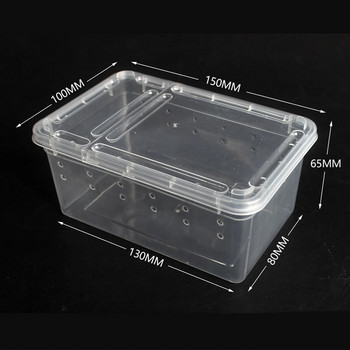 Кутия за развъждане на влечуги Прозрачна преносима пластмасова мини къщичка за домашни любимци за Гекони Насекоми Костенурки
