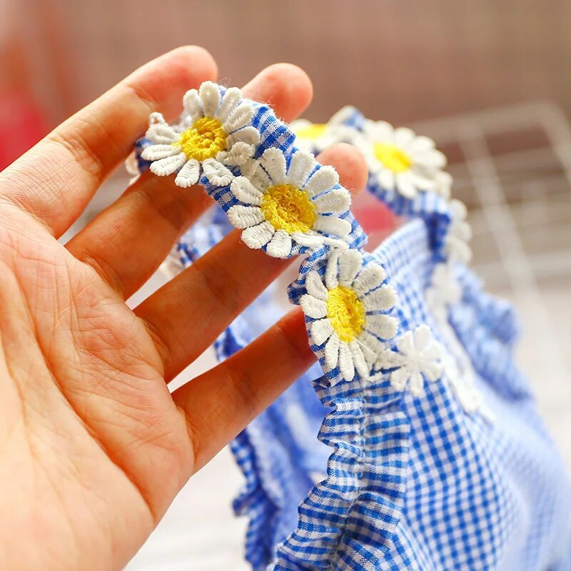 Μπλε καρό φόρεμα για σκύλους, ντεκόρ μαργαρίτας, ζαρτιέρες, γιλέκο για γάτες, ρούχα για κουτάβια, πουκάμισο για σκύλους, μικρά σκυλιά, τσιουάουα, L, καλοκαίρι