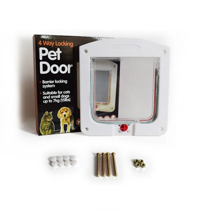 Vrata za kućne ljubimce Vrata za pas, mačku, mačiće, štene, koja se mogu zaključati u 4 smjera. Neotrovna sigurnosna vrata s preklopom za male pse, pribor za pse, pribor za kućne ljubimce