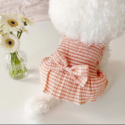 Printsessi stiilis koerakleidid Lemmiklooma ruuduline kleit väikesele ja keskmisele koerale Suvised kutsikarõivad Armas supender kassi seelik Chihuahua riided