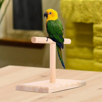 Αξιόπιστη βάση πουλιών Wood Parrot Ξύλινη επιτραπέζια πέρκα Αντιχαρακτική Συμπαγής βάση πουλιών για Parakeets Parrots Cockatiels