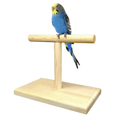 Reliable  Bird Support Wood Parrot Wooden Tabletop Perch Anti-scratch Compact Bird Stand for Parakeets Parrots Cockatiels