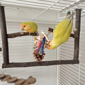Putnu asaris Nature Wood statīvs papagaiļiem Conure Supplies Budgies Slīpēšanas skrāpis maziem un vidējiem papagaiļiem plaukta rotaļlietu nolaižams kuģis