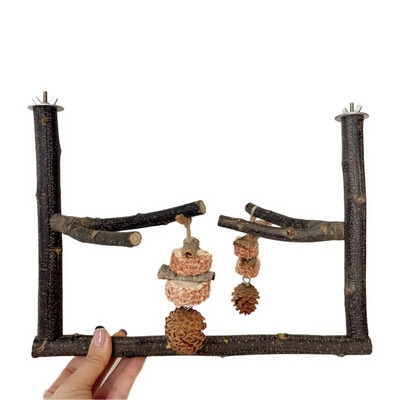 Putnu asaris Nature Wood statīvs papagaiļiem Conure Supplies Budgies Slīpēšanas skrāpis maziem un vidējiem papagaiļiem plaukta rotaļlietu nolaižams kuģis