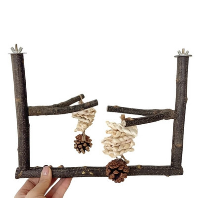 Putnu asaris Nature Wood statīvs papagaiļiem Conure Supplies Budgies Slīpēšanas skrāpis maziem un vidējiem papagaiļiem plaukta rotaļlietu nolaižams kuģis