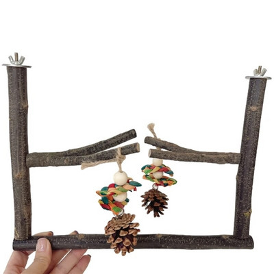 Putnu asaris Nature Wood statīvs papagaiļiem Conure Supplies Budgies Slīpēšanas skrāpis maziem un vidējiem papagaiļiem plaukta rotaļlietu nolaižams kuģis