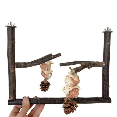 Putnu asaris Nature Wood statīvs papagaiļiem Conure Supplies Budgies Slīpēšanas skrāpis maziem un vidējiem papagaiļiem plaukta rotaļlietu nolaižams kuģis