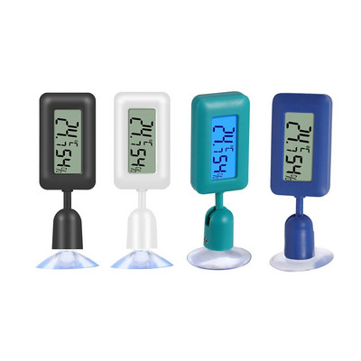 Roplių termometro higrometras su siurbimo taurele Skaitmeninis temperatūros drėgmės matuoklis terariumo roplių priedams