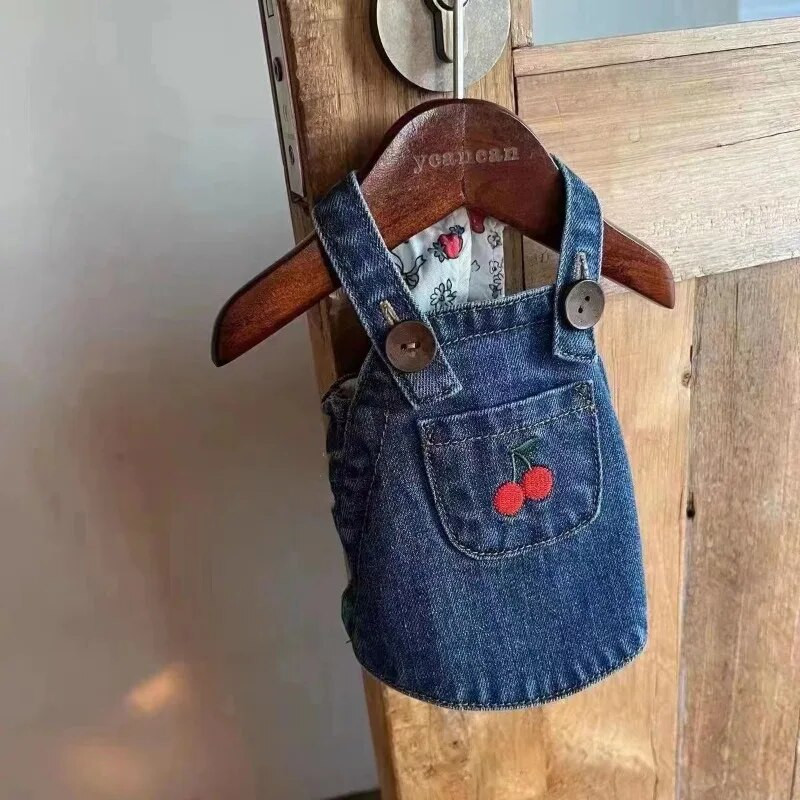 Kölyökkutya ruha Kutya farmer pánt szoknya tavaszi ősz kutyacipő ruha kisállat macska farmer szoknya Tedby farmer szoknya Medve kis kutya ruhák