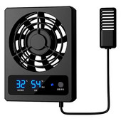 Ventilatsiooniventilaator roomajate korpuse jaoks Nutikas jahutusventilaator LED-ekraaniga Tugev tuul, madal müratase kahepaiksetele roomajatele maod