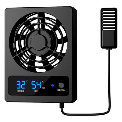 Ventilacijski ventilator za kućište za gmazove Pametni ventilator za hlađenje s LED zaslonom Jak vjetar Niska buka za vodozemce Gmazove Zmije