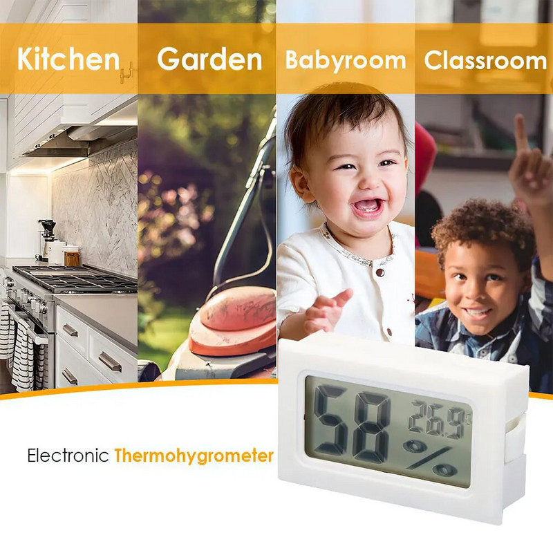 Mini skaitmeninis LCD termometras Higrometras Vidaus temperatūros drėgmės matuoklis Jutiklis Akvariumo bakas Priedai Instrumentai