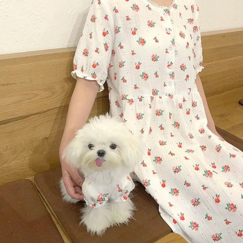Φόρεμα για σκύλους Σπίτι Γονέας-παιδί Νυχτικό Φόρεμα για κατοικίδια Σκύλος Φόρεμα φλοράλ πιτζάμες γάτα Ρούχα σκύλου για μικρά σκυλιά Κορίτσι Τσιουάουα