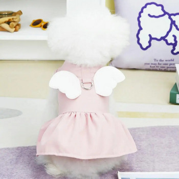 Κομψό Pet Small Dog φόρεμα Angel Fings Tank Αμάνικο βαμβακερό κατοικίδιο Pet Puppy Dog Dress Cat Princess Pet Dog
